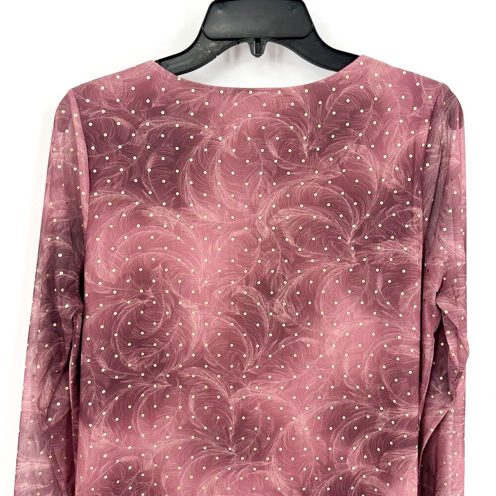 Stitch Fix LES SEREIN Womens Sequin Sheer Top Small Purple Long Sleeve NWT - Picture 4 of 7